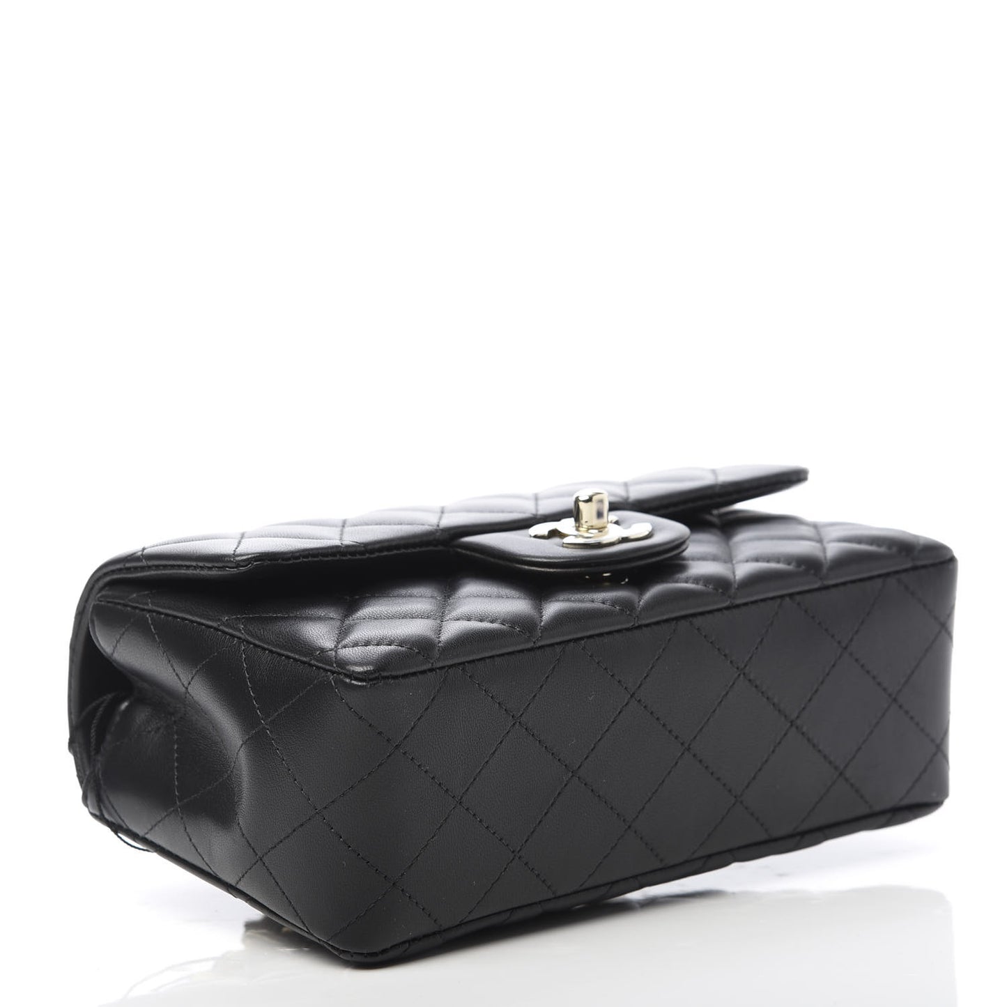 Lambskin Quilted Mini Coco Charms Rectangular Flap Black
