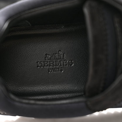 Hermes Technical Jersey Suede Goatskin Bouncing Sneakers 37.5 Black 6 of 10