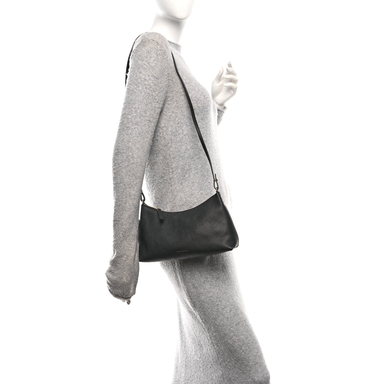 Mansur Gavriel Pebbled Calfskin Rhea Bag Black 2 of 9