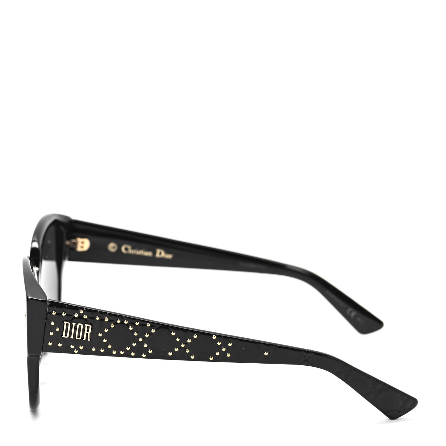 Acetate Lady Dior Studs Sunglasses Black