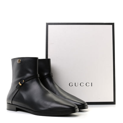 Gucci Calfskin Womens GG Ankle Boots 42 Black 8 of 8