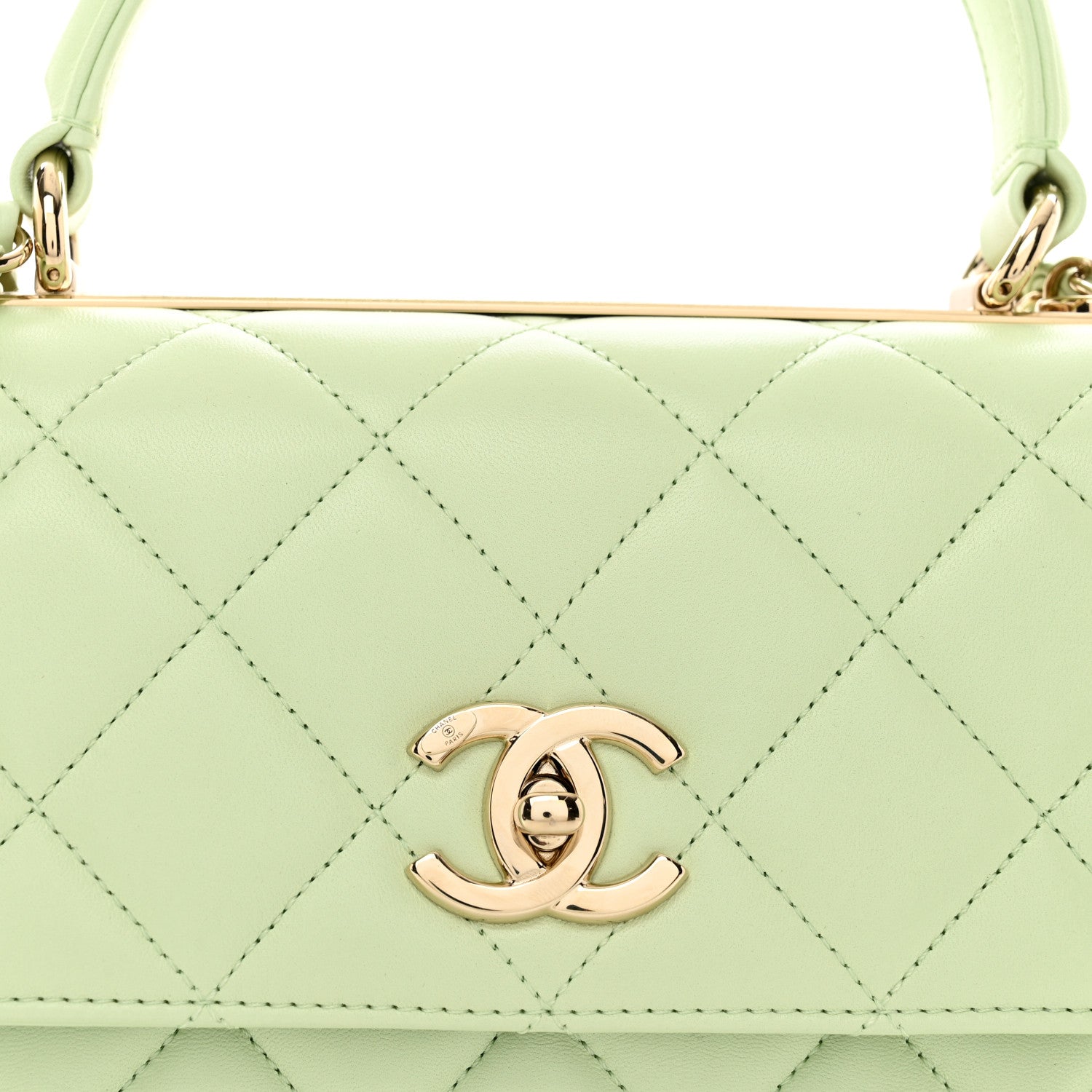 Chanel Lambskin Quilted Small Trendy CC Flap Dual Handle Bag Light Green 5 of 10