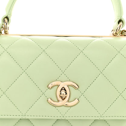 Chanel Lambskin Quilted Small Trendy CC Flap Dual Handle Bag Light Green 5 of 10