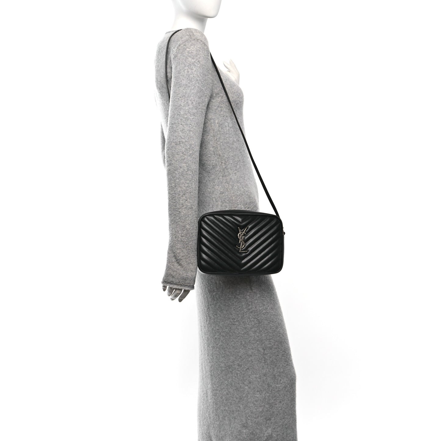 Calfskin Matelasse Monogram Lou Camera Bag Black