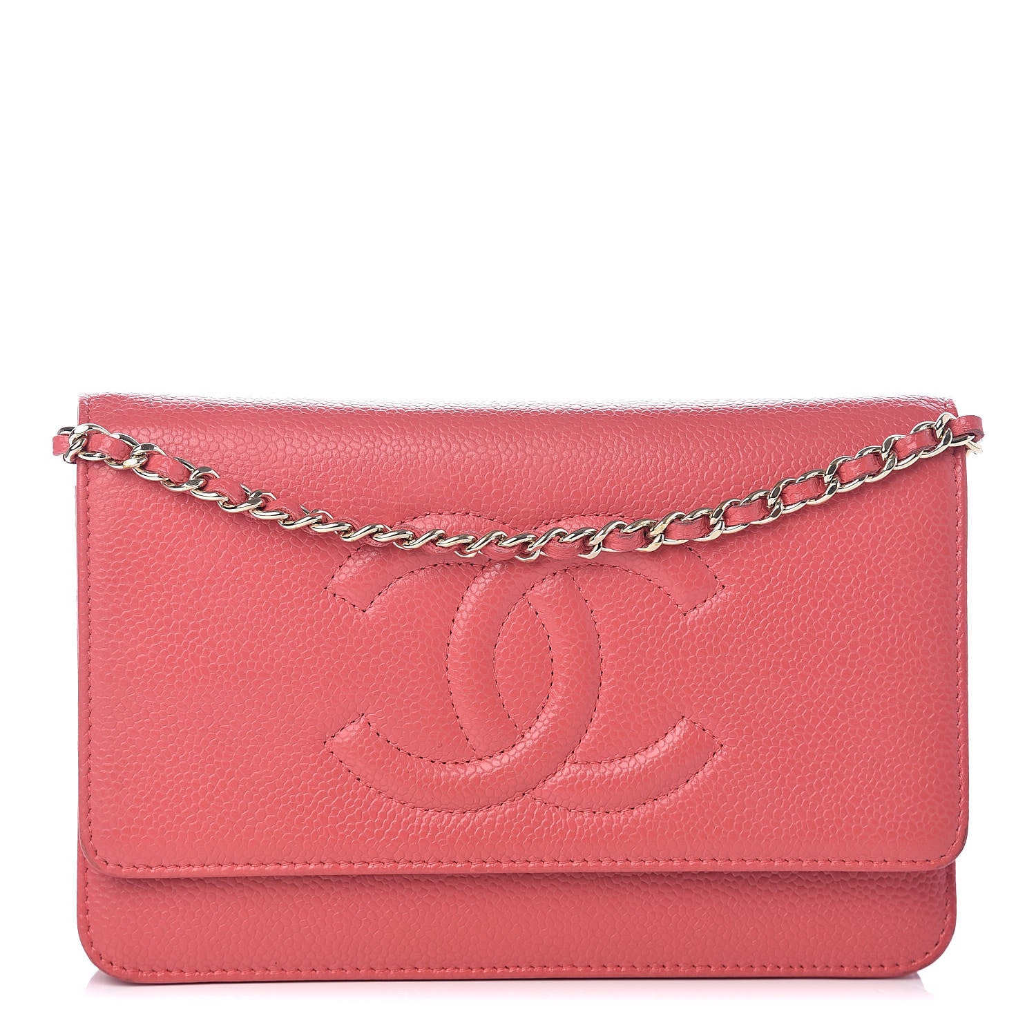 Chanel Caviar Timeless CC Wallet On Chain WOC Pink 1 of 10