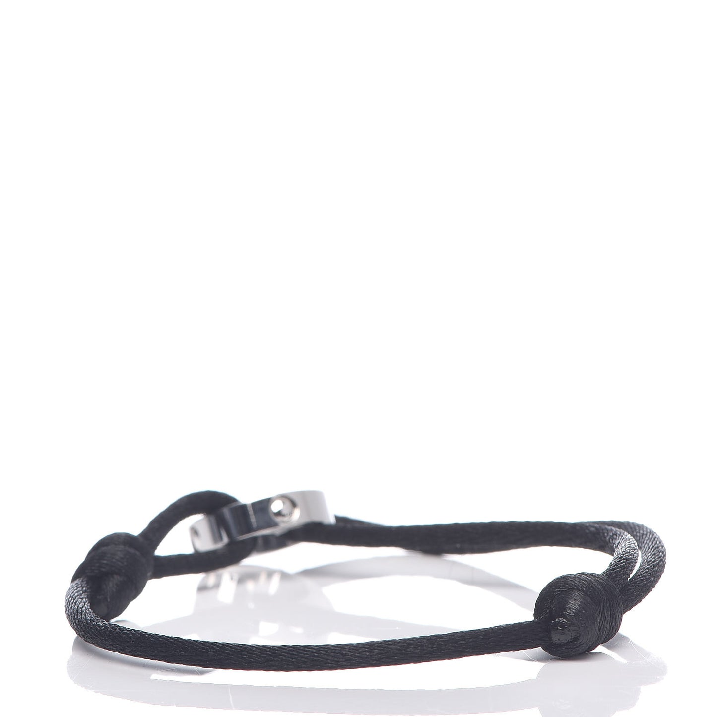 18K White Gold Cord Empreinte Adjustable Bracelet Black