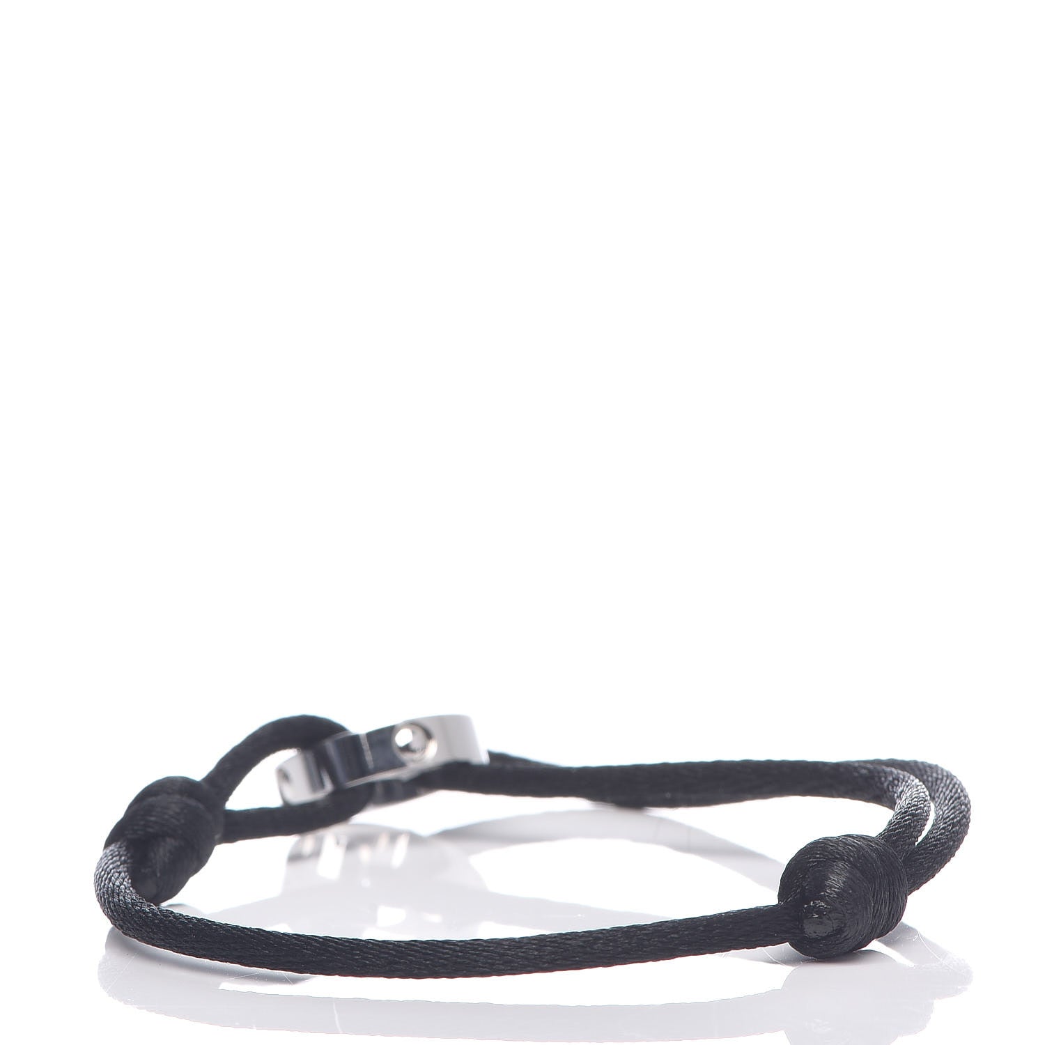 Louis Vuitton 18K White Gold Cord Empreinte Adjustable Bracelet Black 3 of 6