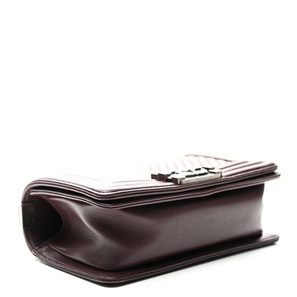 Chanel Calfskin Chevron Quilted Small Boy Flap Burgundy 4 of 10