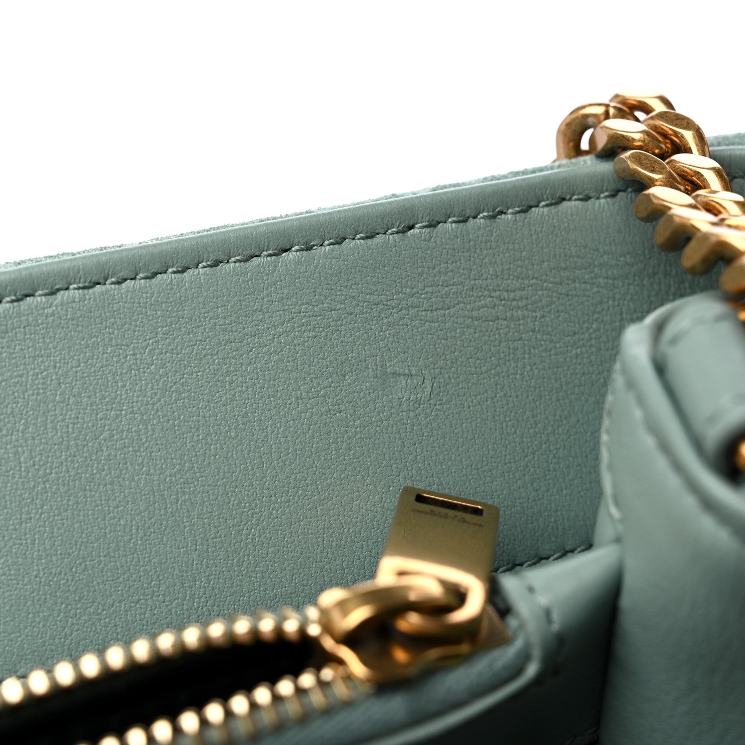 Saint Laurent Suede Y Quilted Monogram Medium Loulou Chain Satchel Vert Opaline 10 of 12