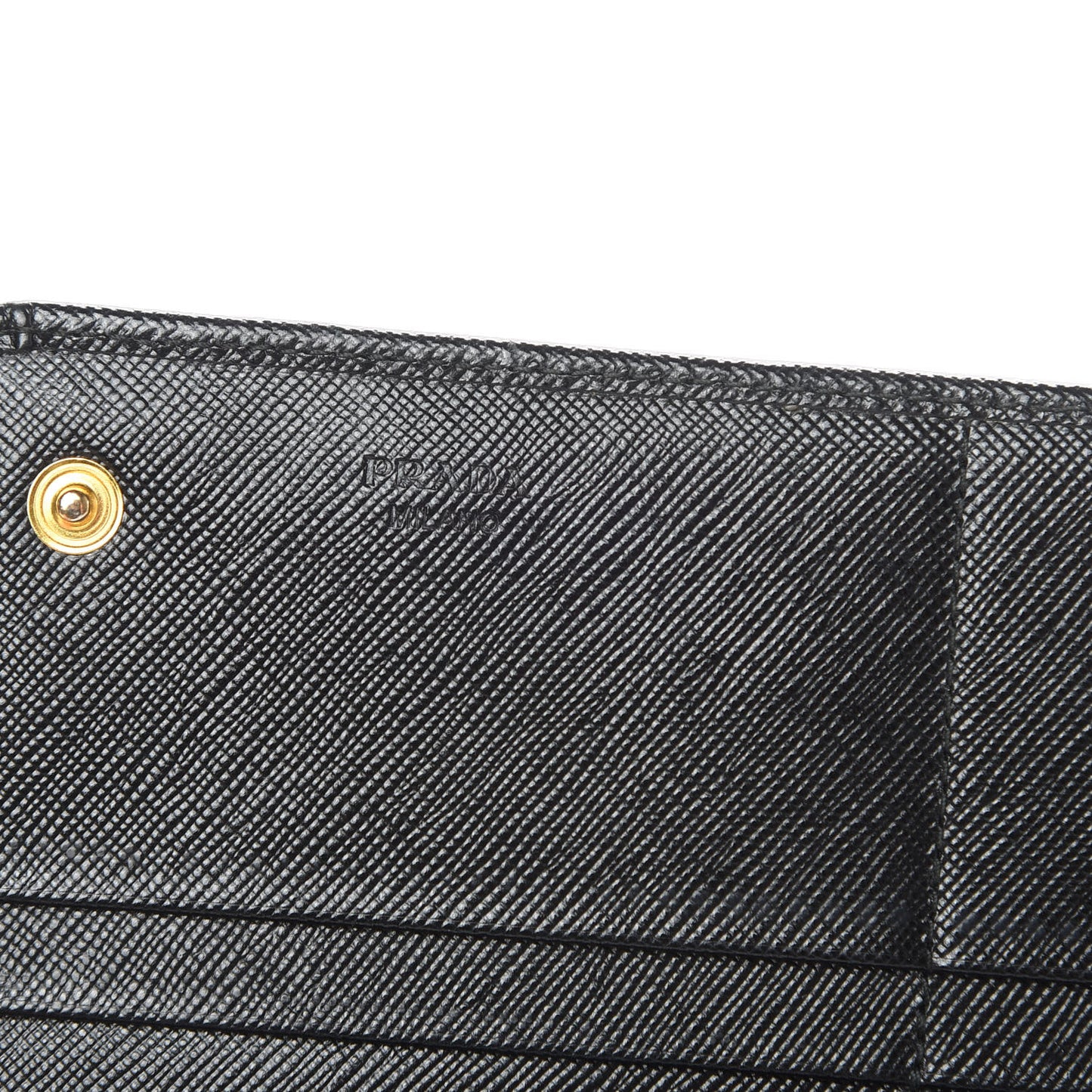Saffiano Metal Continental Flap Wallet Black
