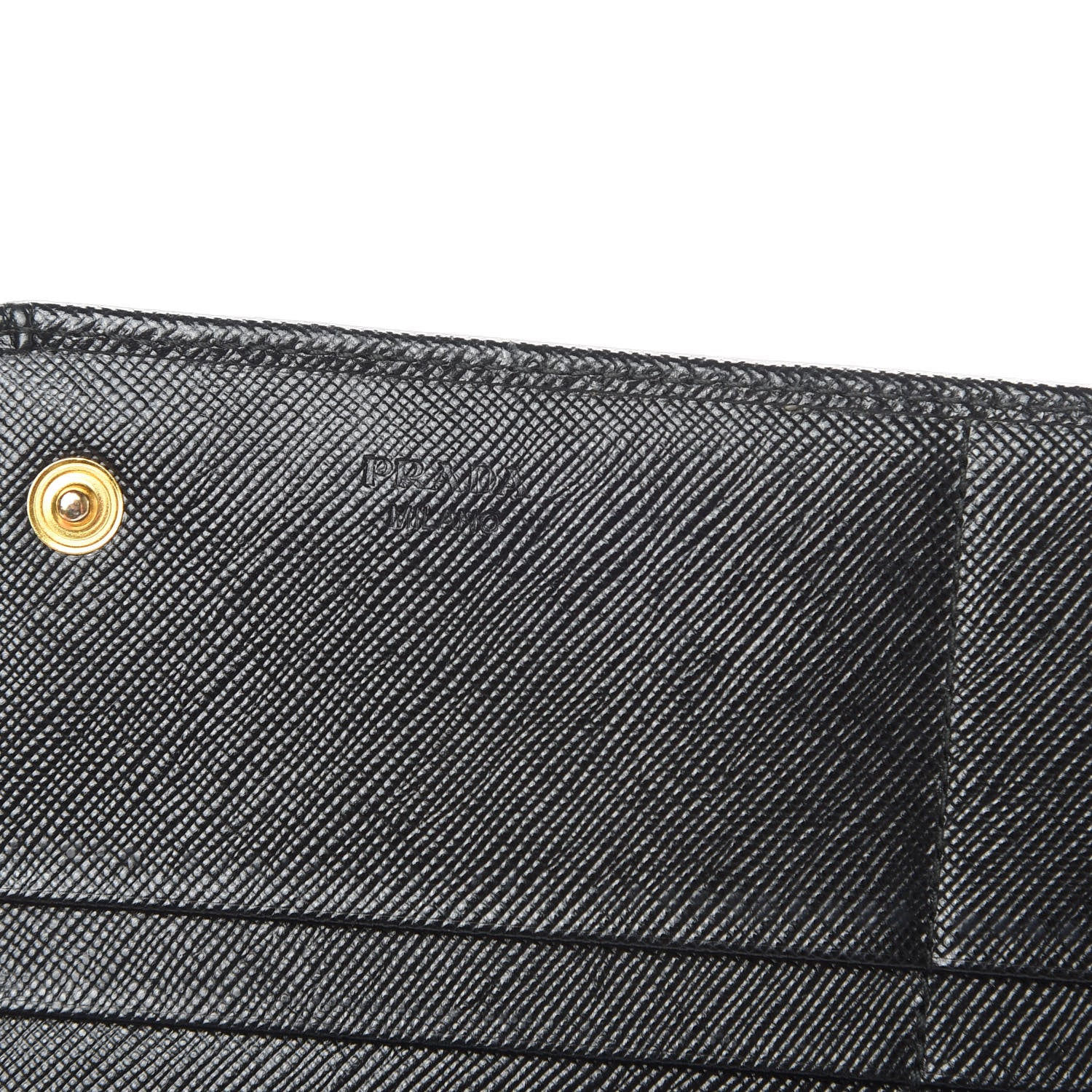 Prada Saffiano Metal Continental Flap Wallet Black 6 of 8