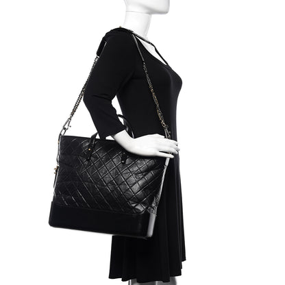 Chanel Calfskin Quilted Large Gabrielle Shopping Tote Black 2 of 11