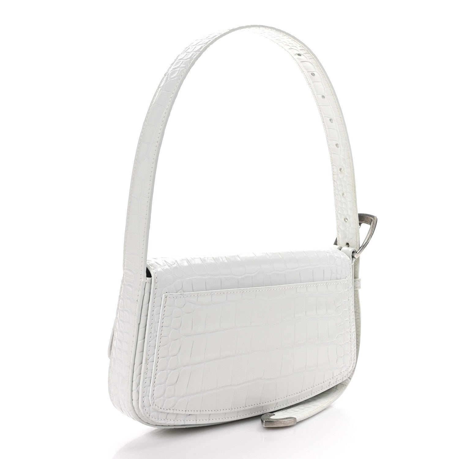 Balenciaga Shiny Calfskin Crocodile Embossed Ghost Sling Bag 3 of 8