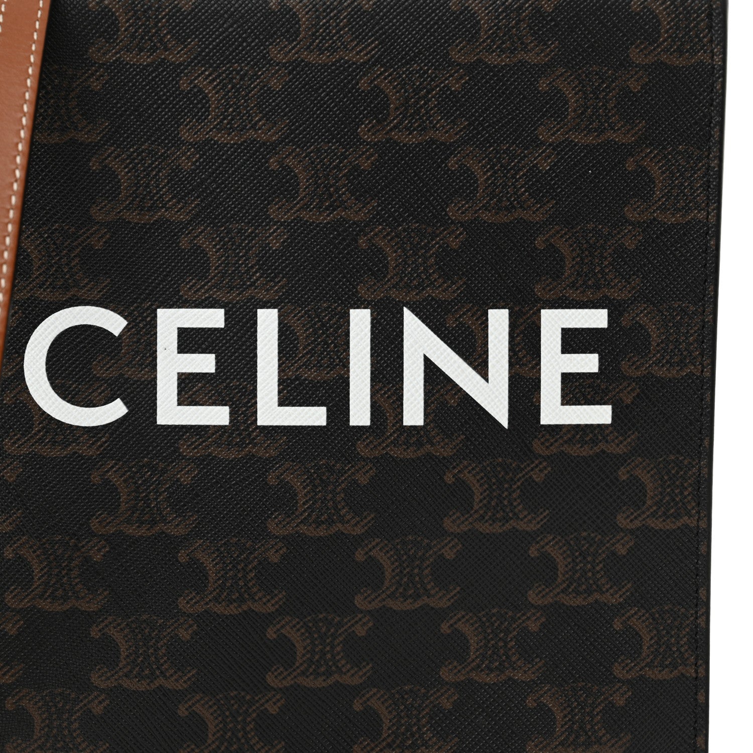 Celine Triomphe Canvas Calfskin Mini Vertical Cabas Tan 8 of 10