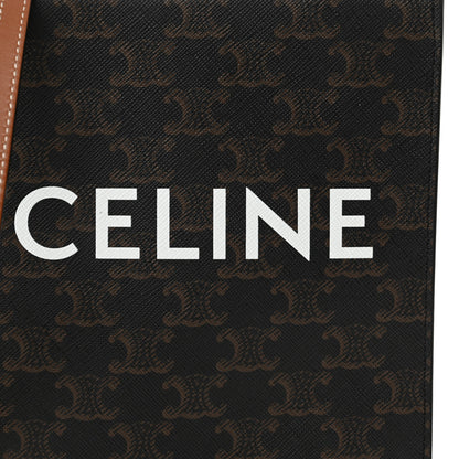 Celine Triomphe Canvas Calfskin Mini Vertical Cabas Tan 8 of 10