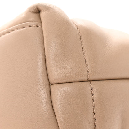 Saint Laurent Lambskin Quilted Toy Loulou Puffer Monogram Chain Satchel Dark Beige 16 of 19