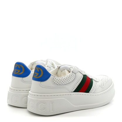 Gucci Calfskin Web Perforated Womens Platform 55mm Sneakers 36 White Bright Splash 5 of 10