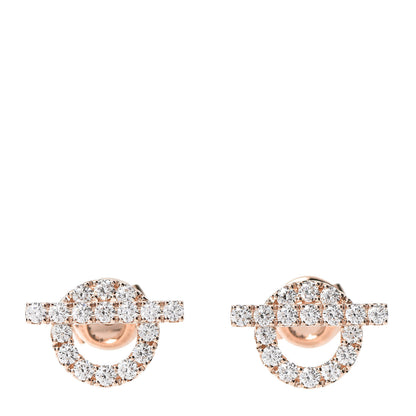Hermes 18K Rose Gold Diamond Finesse Earrings 1 of 4