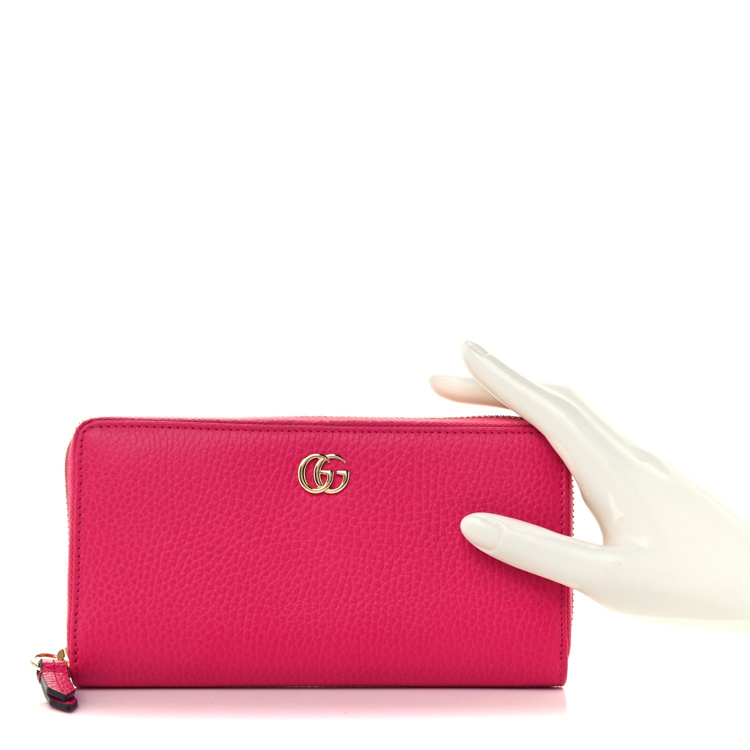 Gucci Dollar Calfskin GG Marmont Zip Around Wallet Box Pink 2 of 10