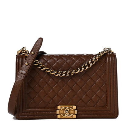 Chanel Caviar Quilted New Medium Boy Flap Brown 1 of 8
