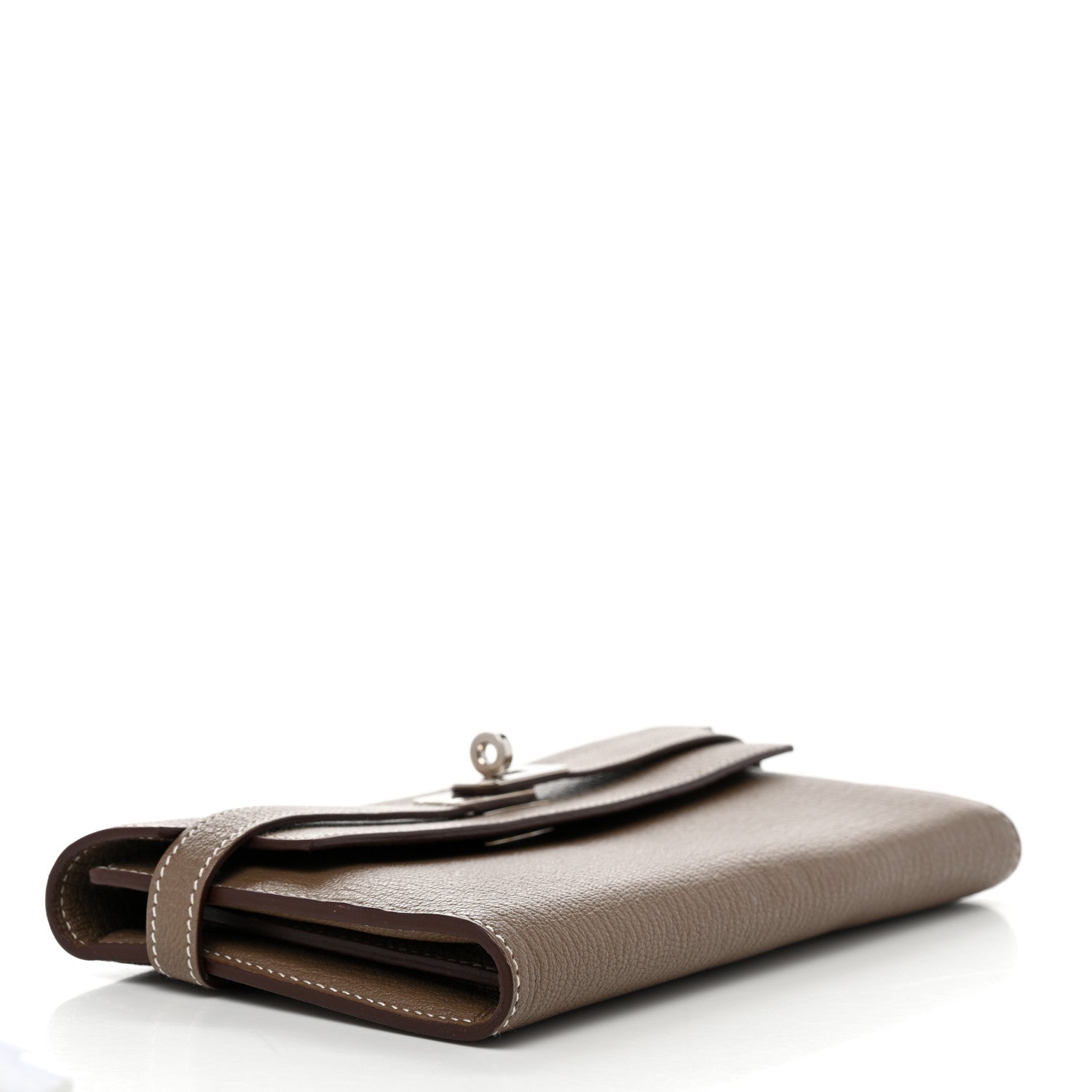 Hermes Chevre Mysore Kelly Longue Wallet Etoupe 4 of 8