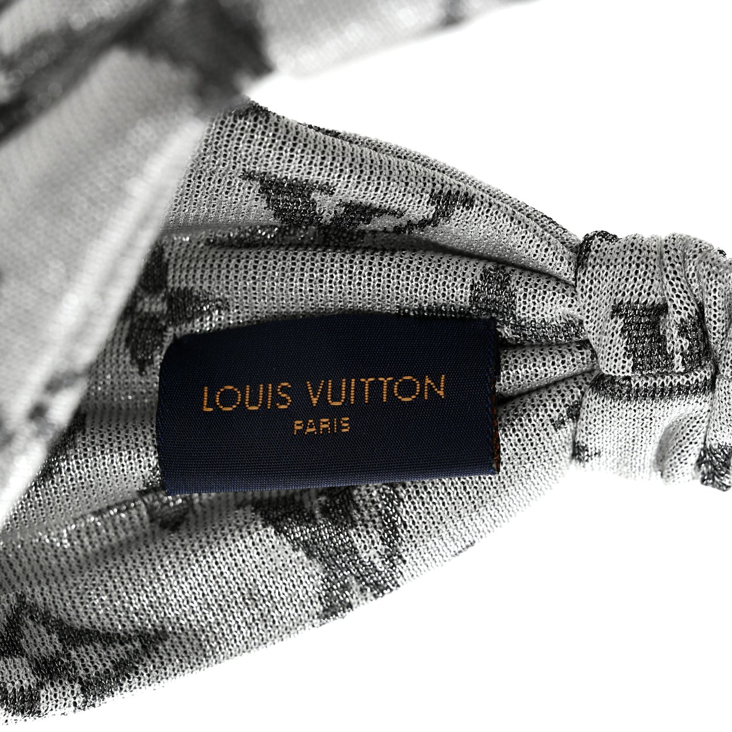 Silk Monogram LV Pool Party Turban Headband Argent
