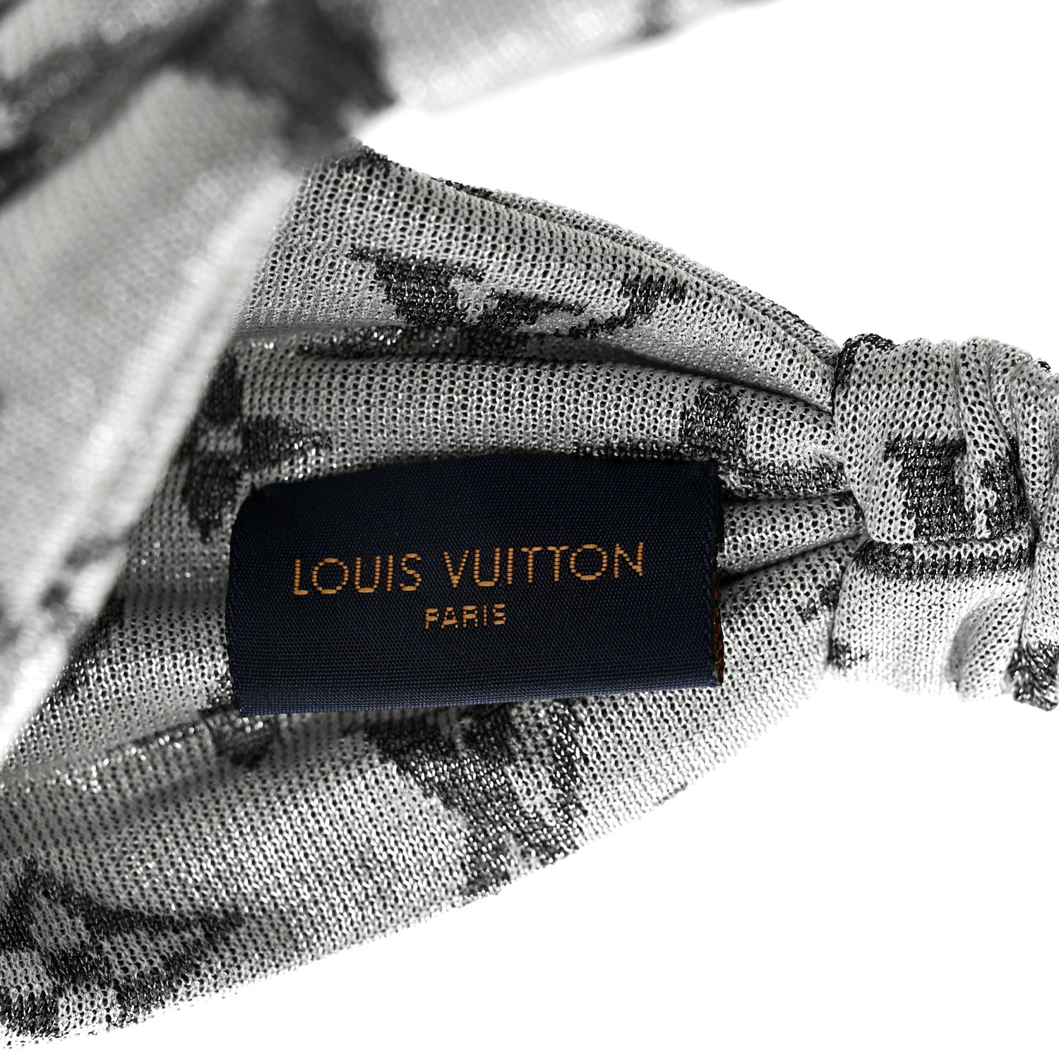 Louis Vuitton Silk Monogram LV Pool Party Turban Headband Argent 4 of 5