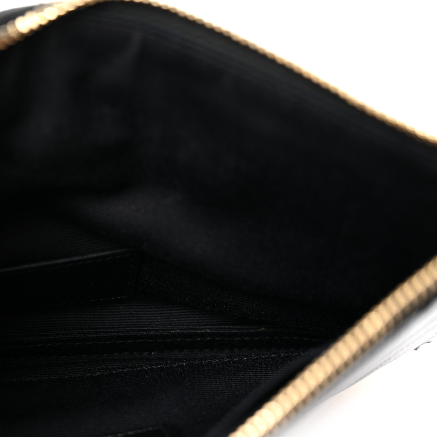 Saint Laurent Grain De Poudre Chevron Monogram Bill Pouch Black 5 of 11