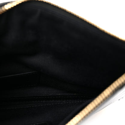 Saint Laurent Grain De Poudre Chevron Monogram Bill Pouch Black 5 of 11