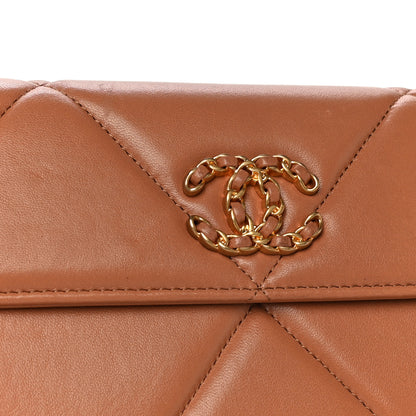 Chanel Lambskin Quilted Chanel 19 Flap Wallet Brown 15 of 21