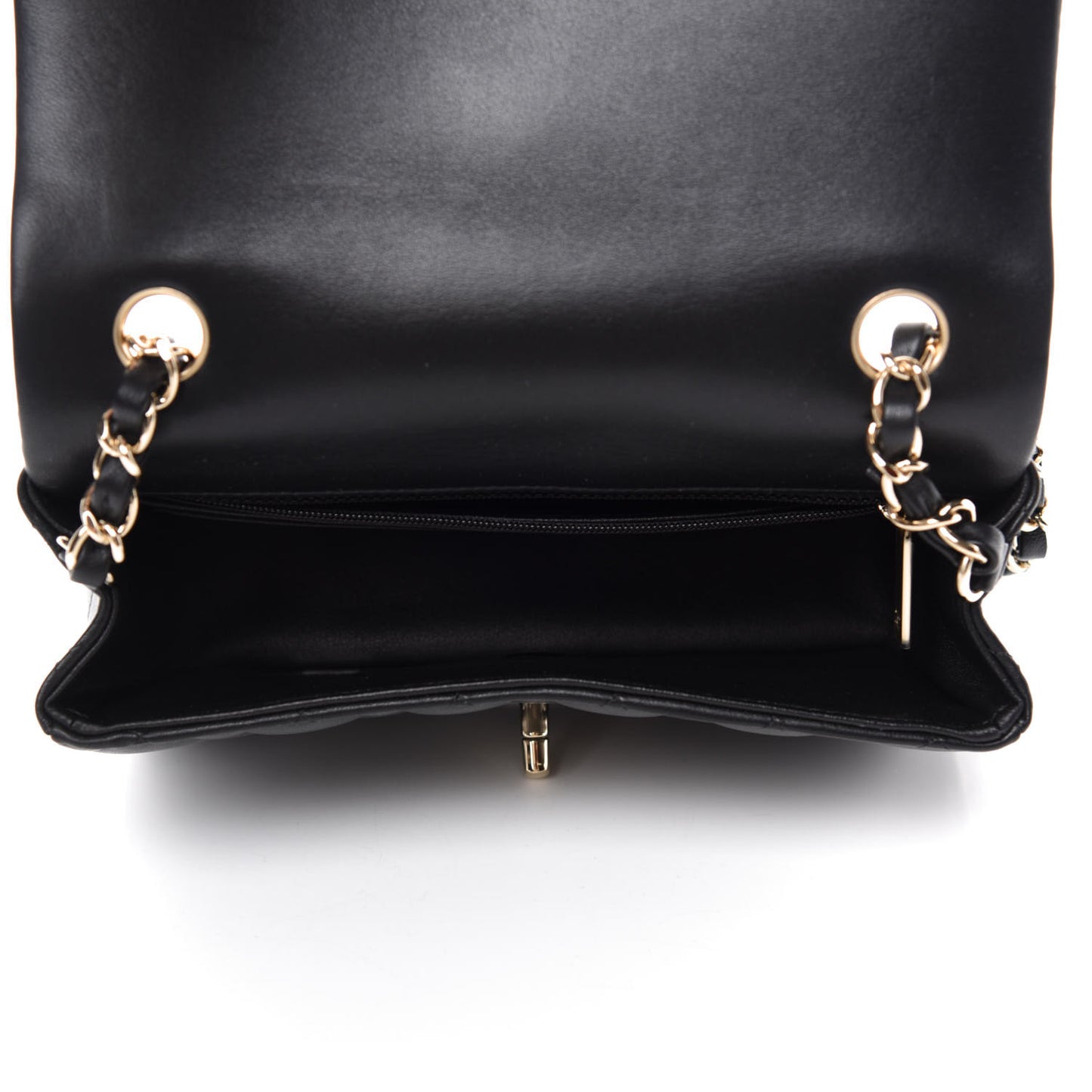 Lambskin Quilted Mini Rectangular Flap Black