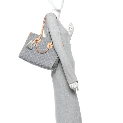 Louis Vuitton Monogram Denim Onthego MM Washed Gray 2 of 10
