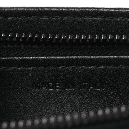 Christian Dior Calfskin Macrocannage Diamond Caro Zipped Pouch With Chain Black 7 of 13