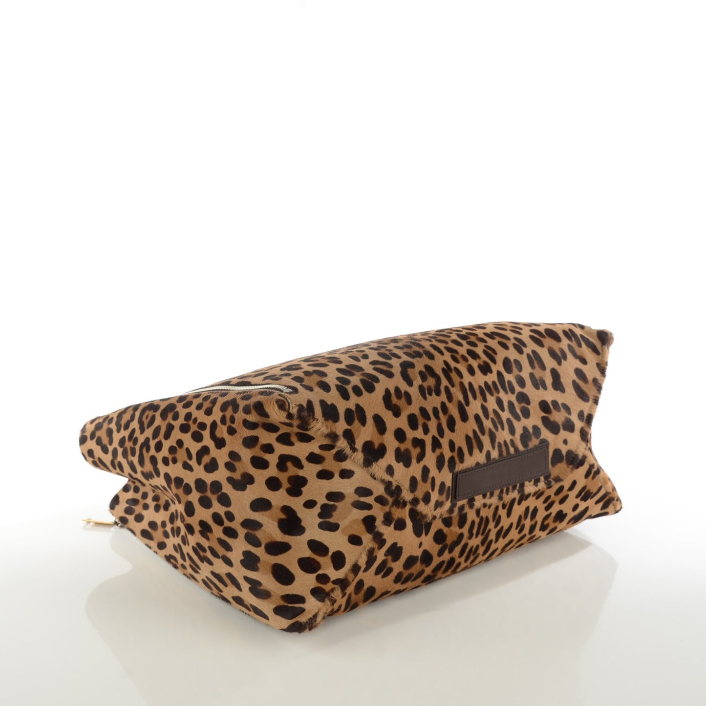 Calf Hair Leopard Print Zip Gusset Cabas
