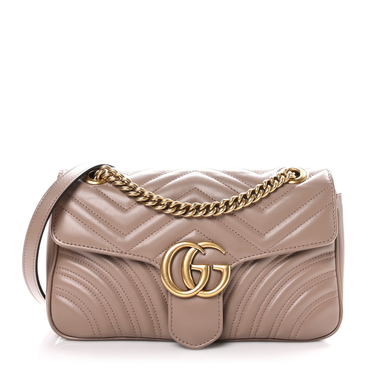Gucci Calfskin Matelasse Small GG Marmont Shoulder Bag Porcelain Rose 1 of 10