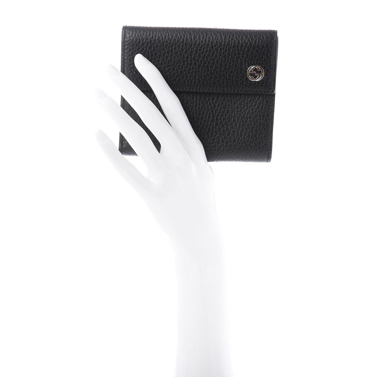 Dollar Calfskin Interlocking G French Wallet Black