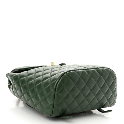 Chanel Calfskin Quilted Small Urban Spirit Backpack Dark Green 4 of 10