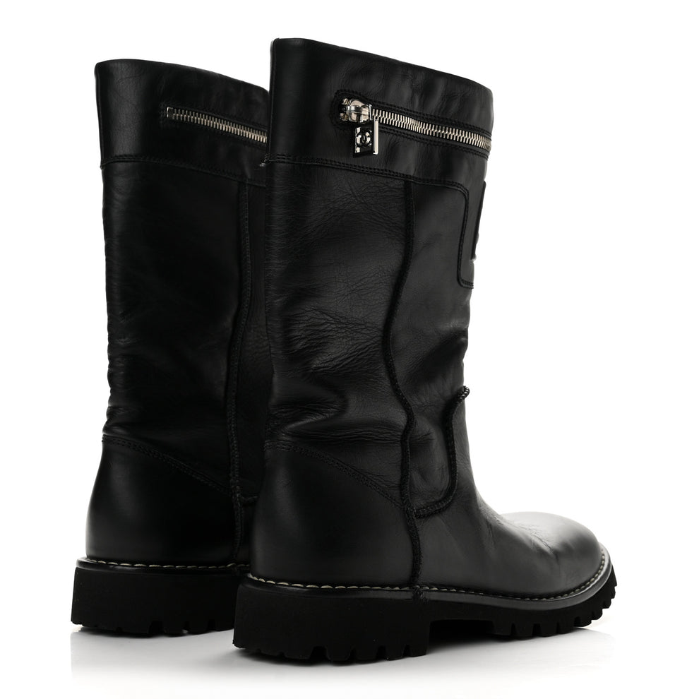 Chanel Calfskin Motorcycle Zipper Boots 39 Black 2002644 – FASHIONPHILE