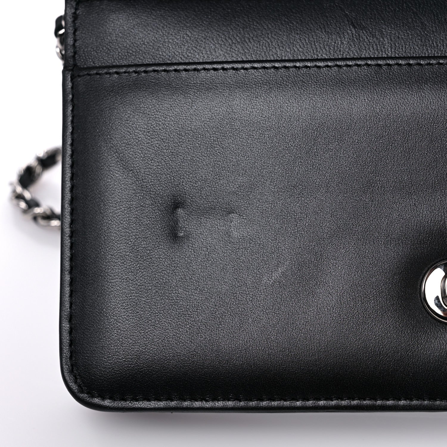 Chanel Lambskin Crystal Quilted Wallet On Chain WOC Black 13 of 15