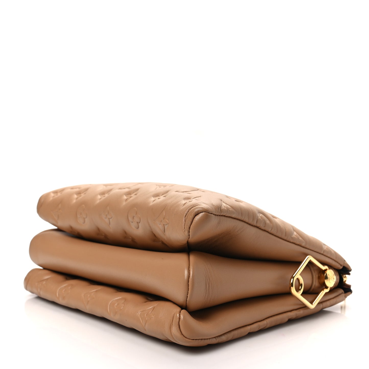 Lambskin Embossed Monogram Coussin PM Camel
