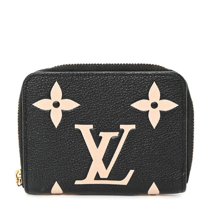 Louis Vuitton Empreinte Monogram Giant Zippy Coin Purse Black Beige 1 of 14