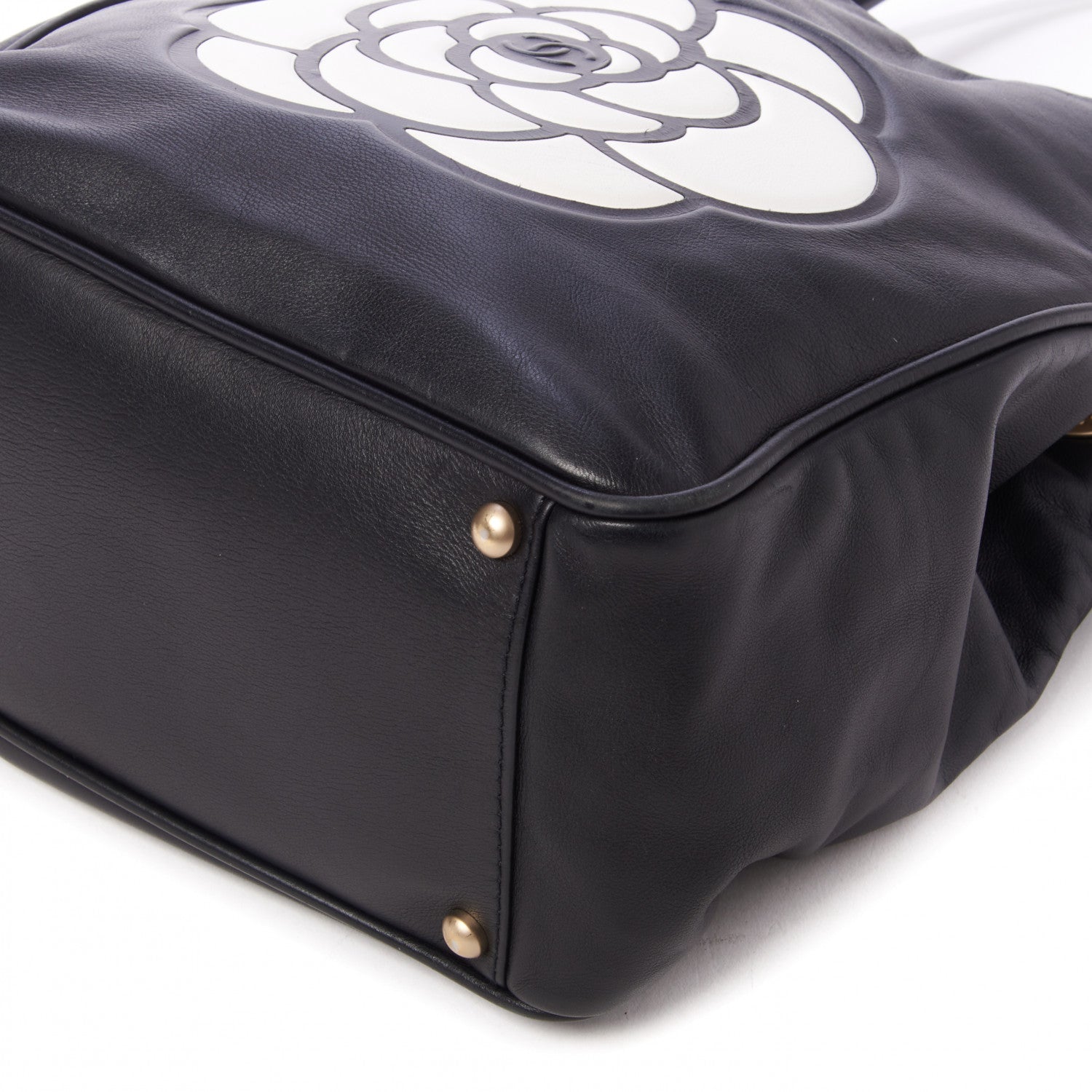 Chanel Lambskin Camellia Tote Black 9 of 10