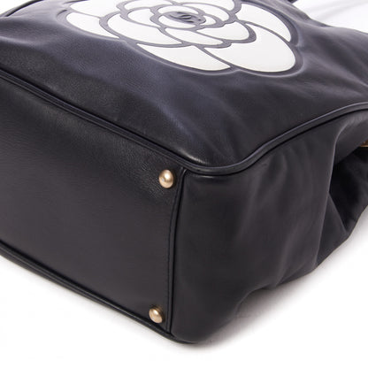 Chanel Lambskin Camellia Tote Black 9 of 10