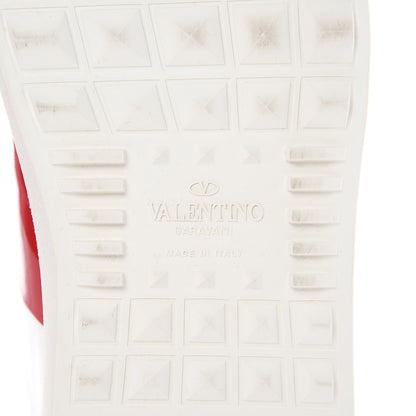 Valentino Garavani Calfskin Patent Rockstud Open Sneakers 39 White Rosso Valentino 6 of 13