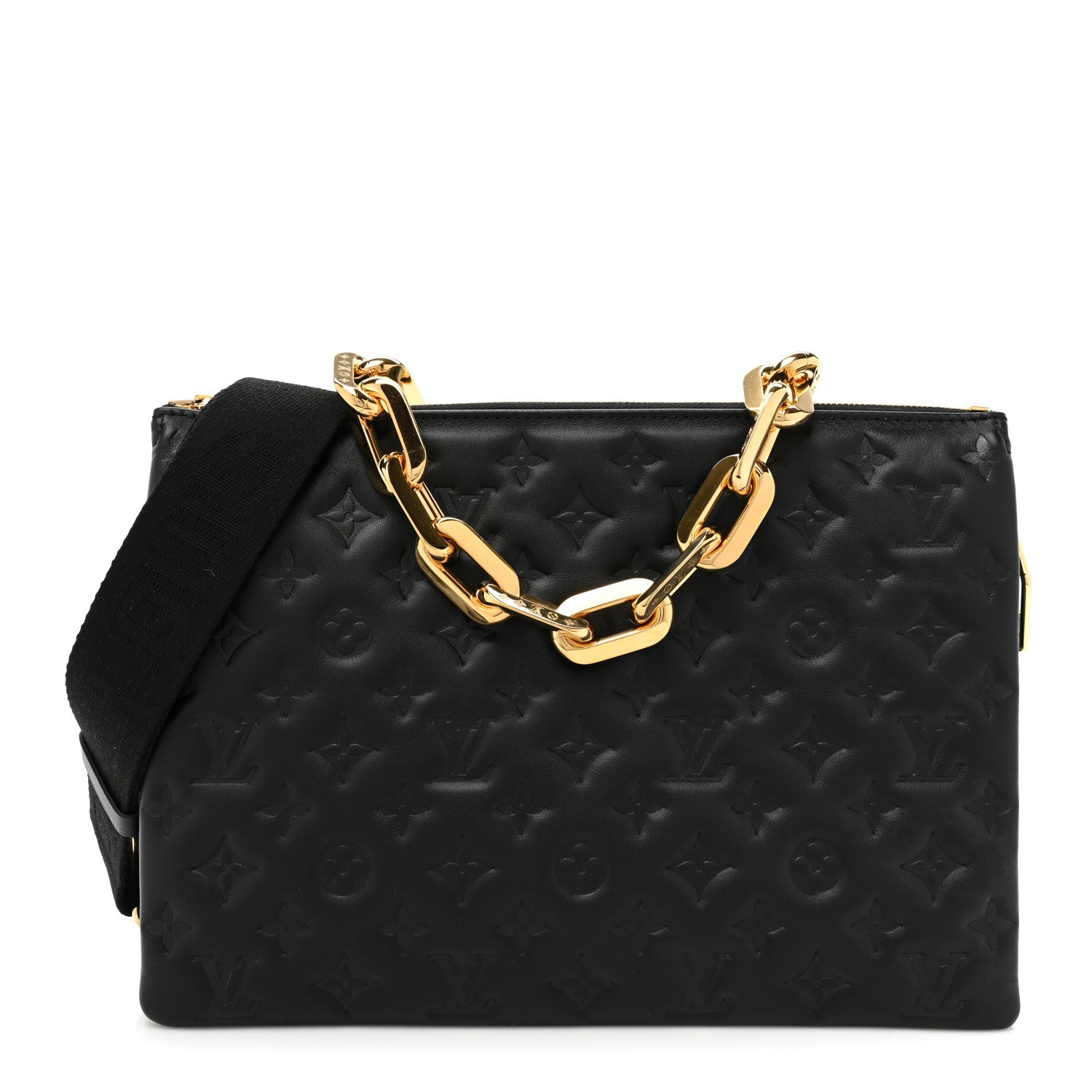Louis Vuitton Lambskin Embossed Monogram Coussin MM Black 1 of 11