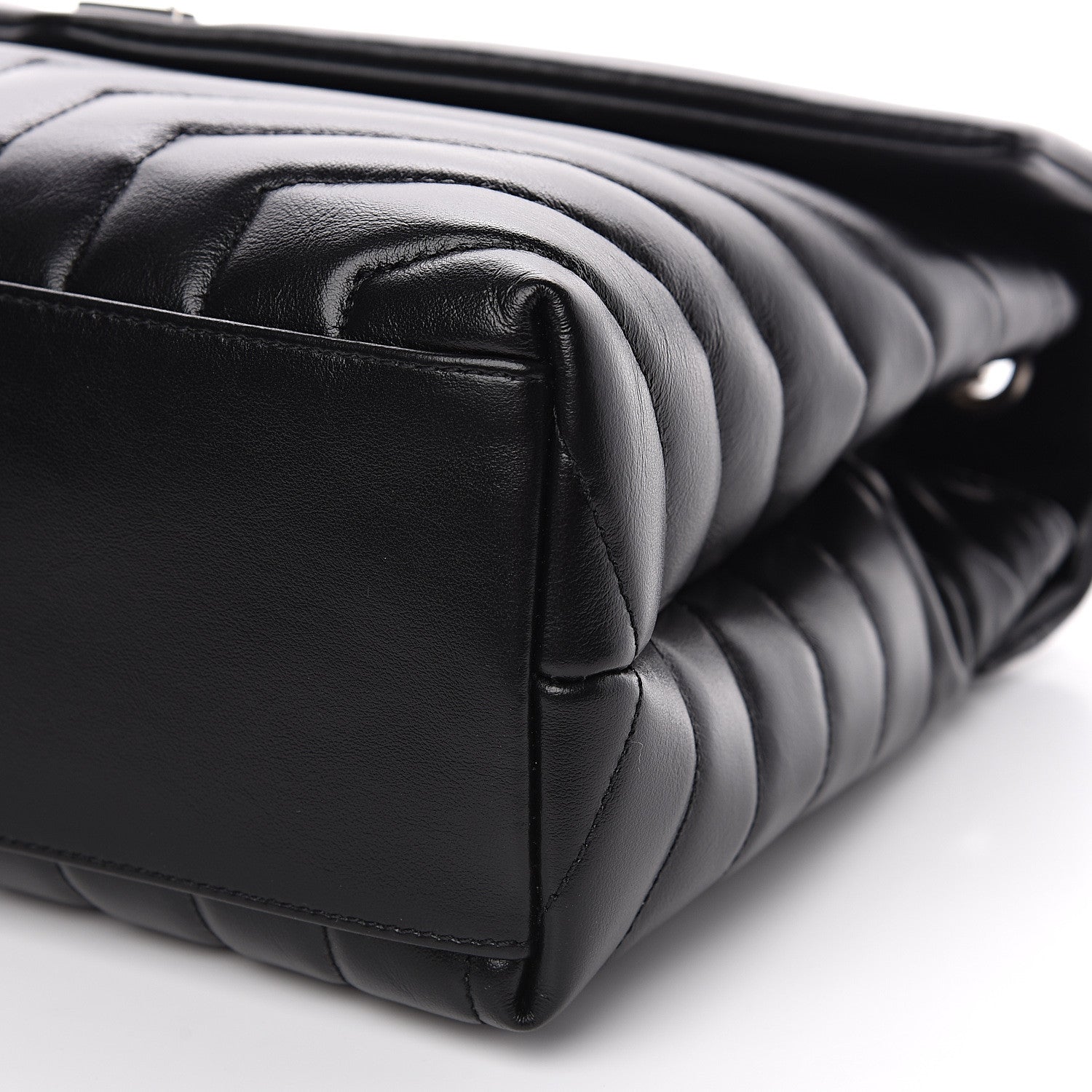 Saint Laurent Calfskin Y Quilted Monogram Medium Loulou Chain Satchel Black 9 of 10