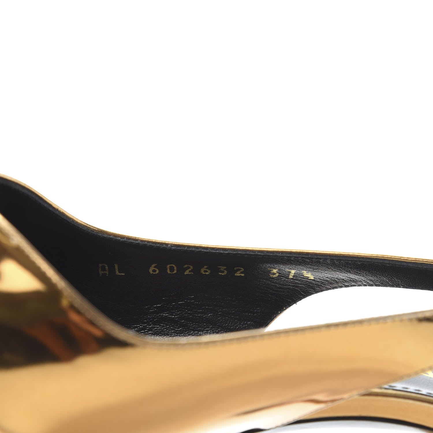 Saint Laurent Laminated Calfskin Kiki 85 Slingback Pumps 37.5 Egypt Gold 8 of 9