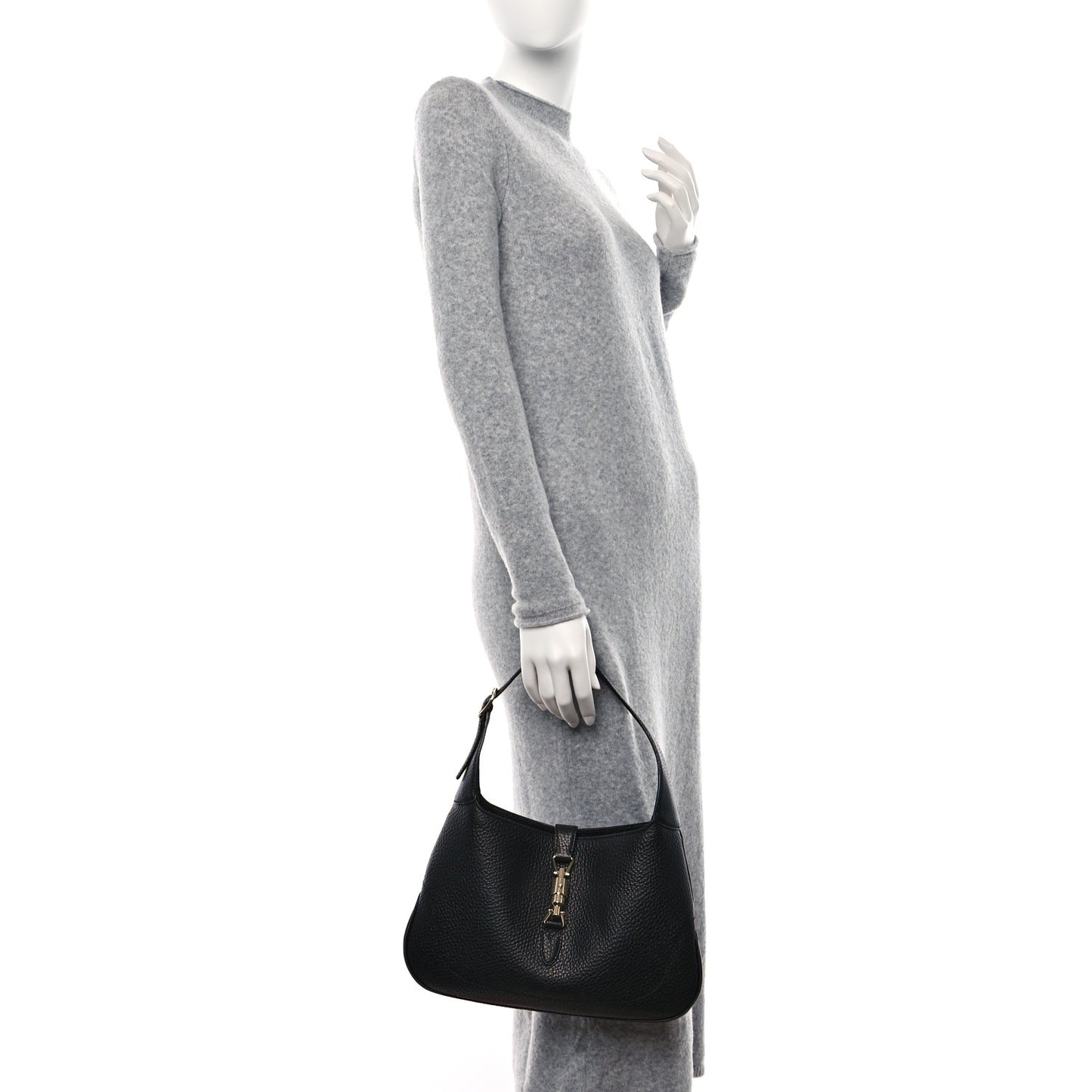 Calfskin Small Jackie O Hobo Black