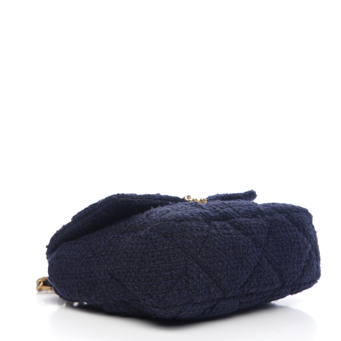 Tweed Quilted Large 19 Flap Navy Blue