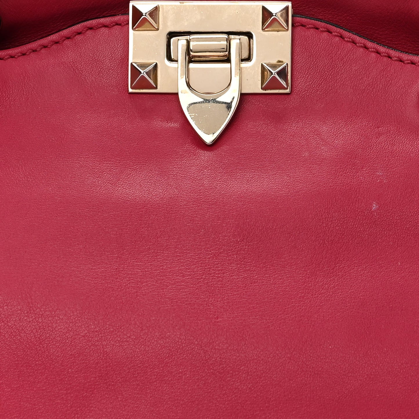Vitello Small Rockstud Tote Fuchsia